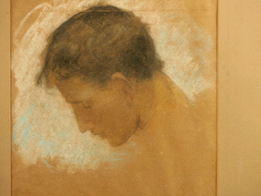 Appraisal: Edward Stott ARA Orpheus head study pastel on brown paper