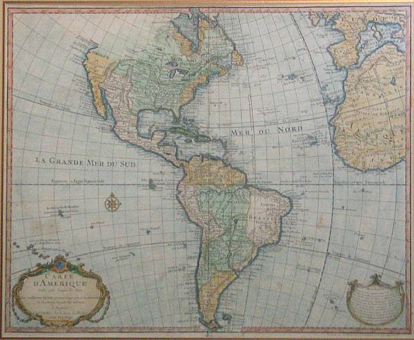 Appraisal: DELISLE GUILLAUME - Carte d Amerique Paris Delisle Copper-engraved map