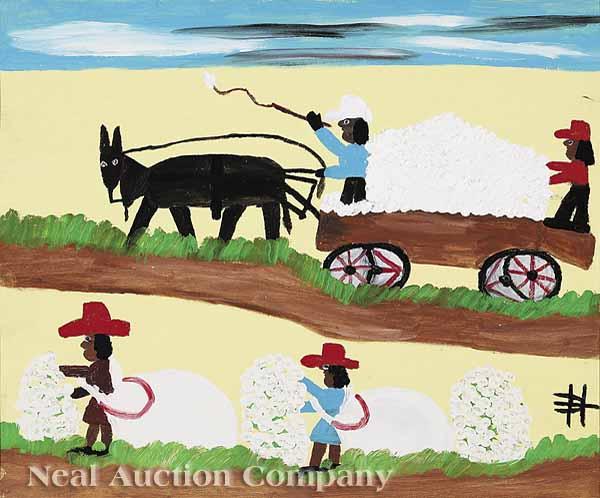 Appraisal: Clementine Hunter American Louisiana - Picking Cotton oil on canvas