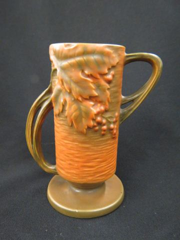 Appraisal: Roseville Pottery Bushberry Vase brown - excellent