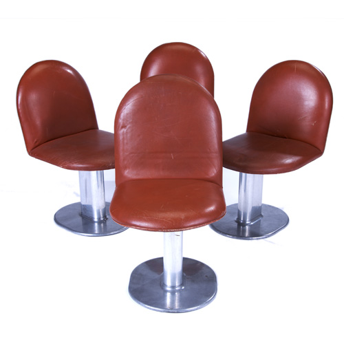 Appraisal: ETTORE SOTTSASS POLTRANOVA Set of four Harlow chairs with brown