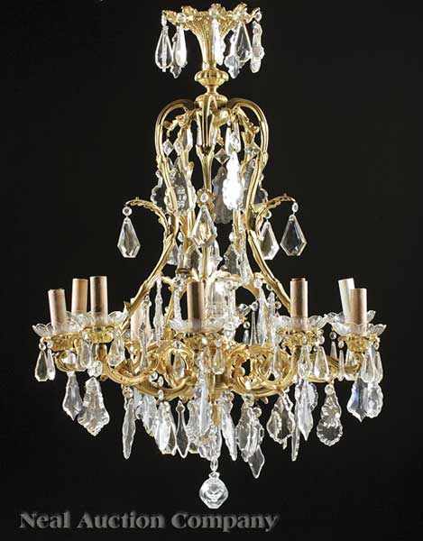 Appraisal: A Louis XVI-Style Gilt Bronze and Crystal Chandelier probably early