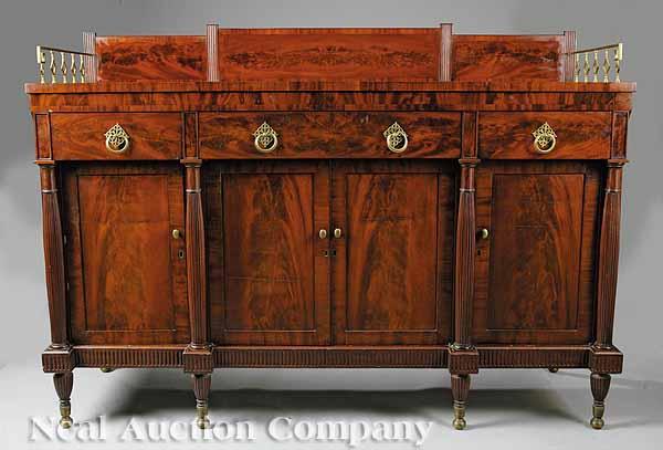 Appraisal: An American Federal Mahogany Sideboard early th c New York