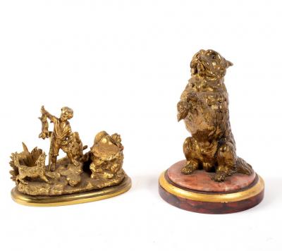 Appraisal: A th Century French gilt bronze novelty inkwell modelled as