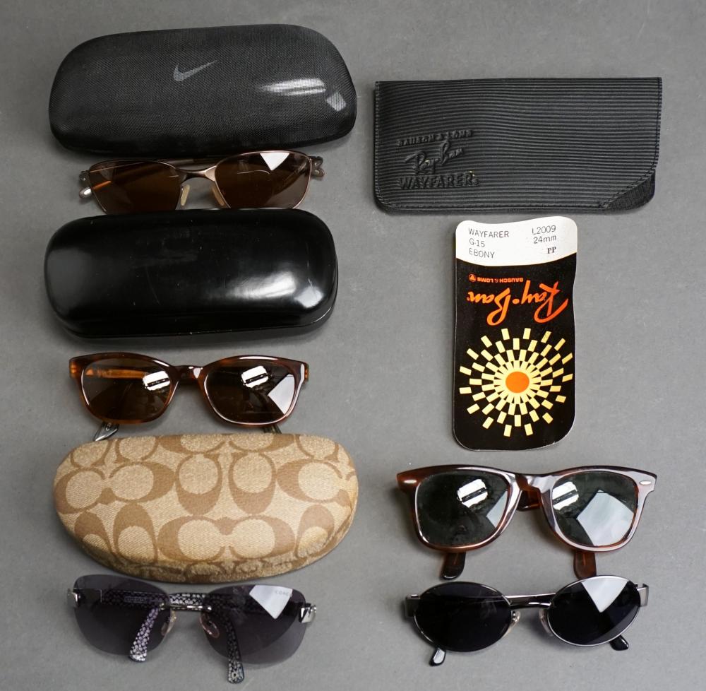 Appraisal: Five Pairs Ray Ban Coach Nike Sergio Tacchini and Martin