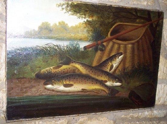 Appraisal: Roland Knight Trout on a River Bank signed lower right