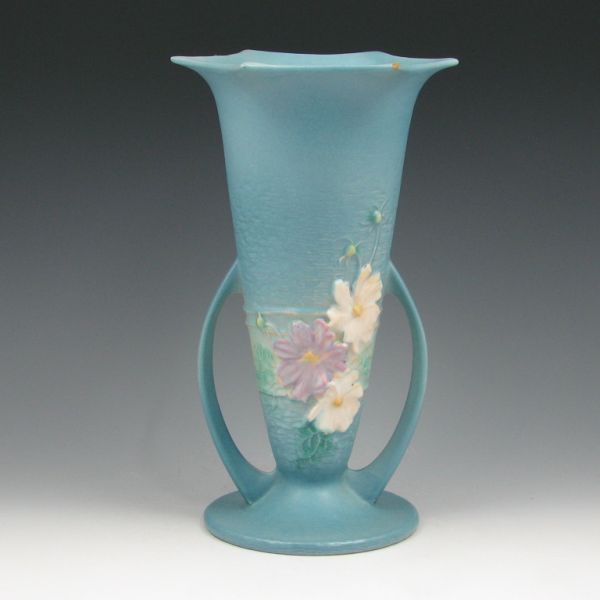 Appraisal: Roseville Cosmos vase in blue Marked Roseville USA - A