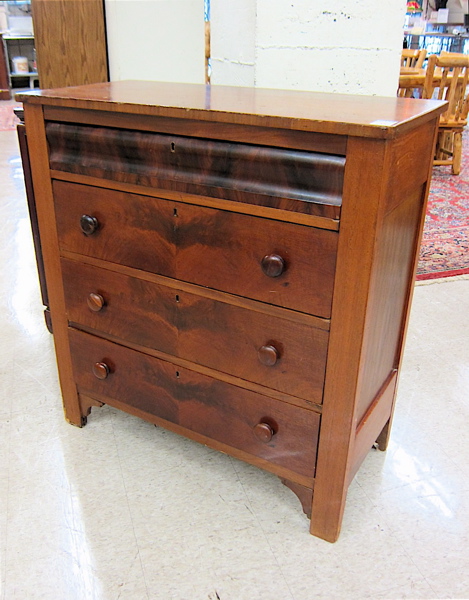 Appraisal: EMPIRE VICTORIAN MAHOGANY CHEST OF DRAWERS American c having one