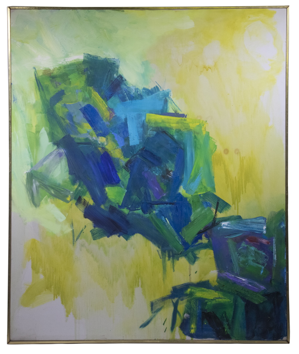 Appraisal: SYRIL FRANK NY - Abstract Expressionist in purple and green