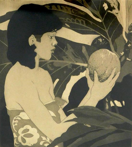 Appraisal: John Melville Kelly American - 'Bread Fruit Hawaii ' etching