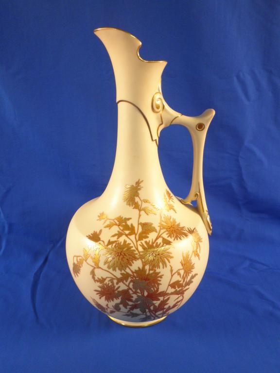 Appraisal: A Royal Worcester ewer decorated with chrysanthemum in gilt on