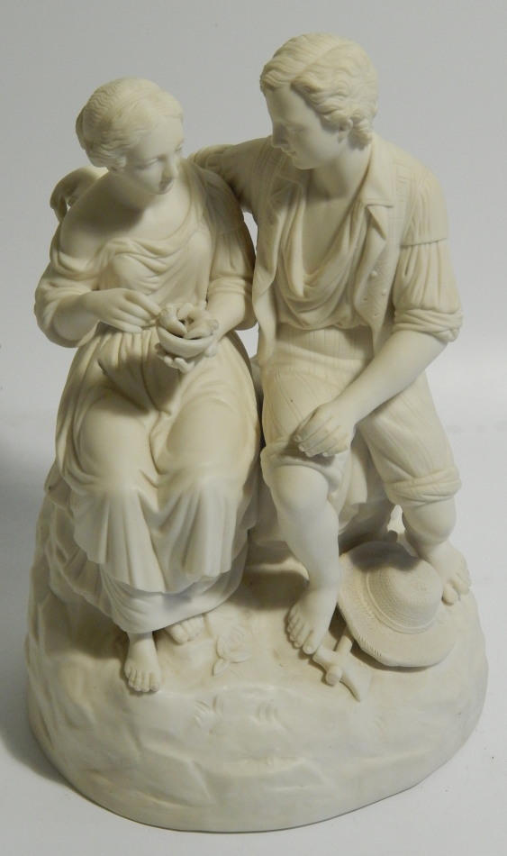 Appraisal: A thC Parian figure group of a woodman and his