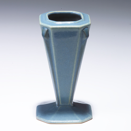 Appraisal: ROSEVILLE Futura four-sided buttressed vase - covered in a speckled