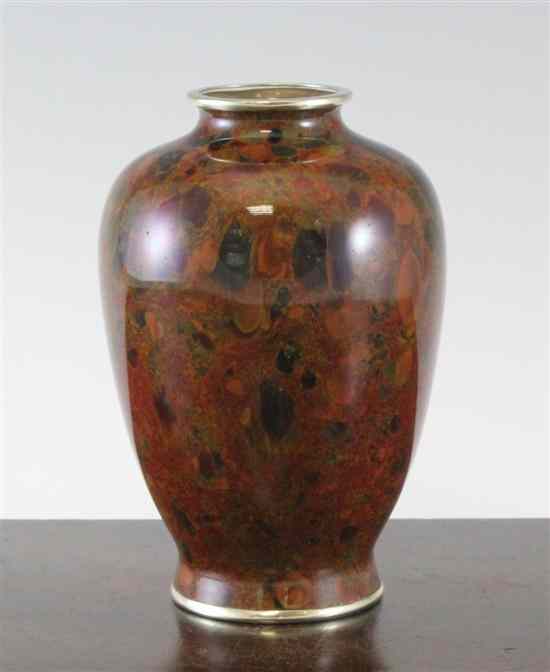 Appraisal: A rare Japanese Musen and Ginbari cloisonne enamel vase early