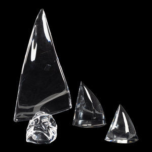 Appraisal: A Group of Three Modern Glass Dorsal Fins TH CENTURY