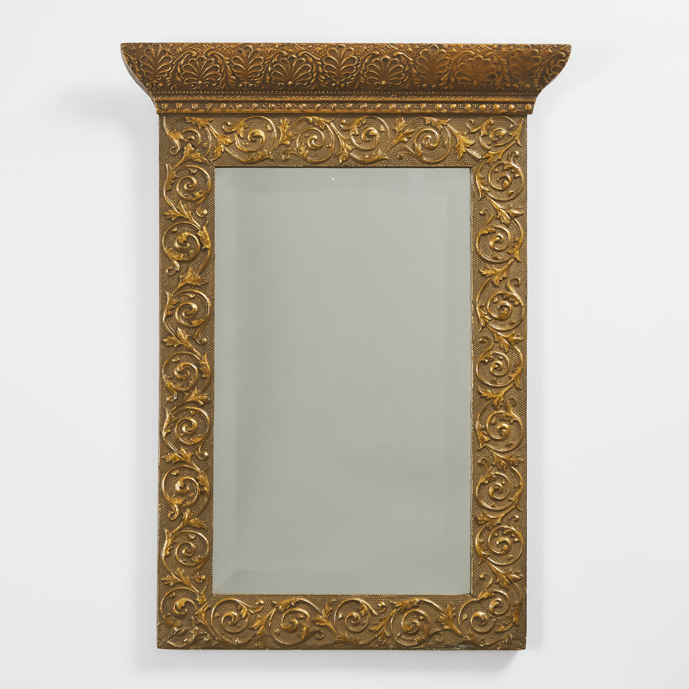 Appraisal: Victorian Gilt Gesso Shaving Mirror late th century with bevelled