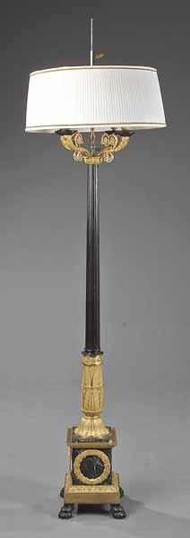 Appraisal: A Bronze Dor and Marble Four-Light Columnar Floor Lamp th