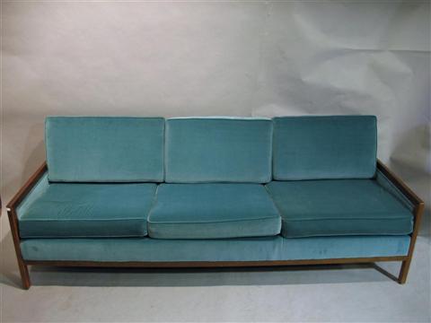 Appraisal: SCANDINAVIAN MODERN WALNUT SOFA Mid late century the three section