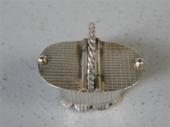 Appraisal: Dutch silver box in the form of a miniature picnic