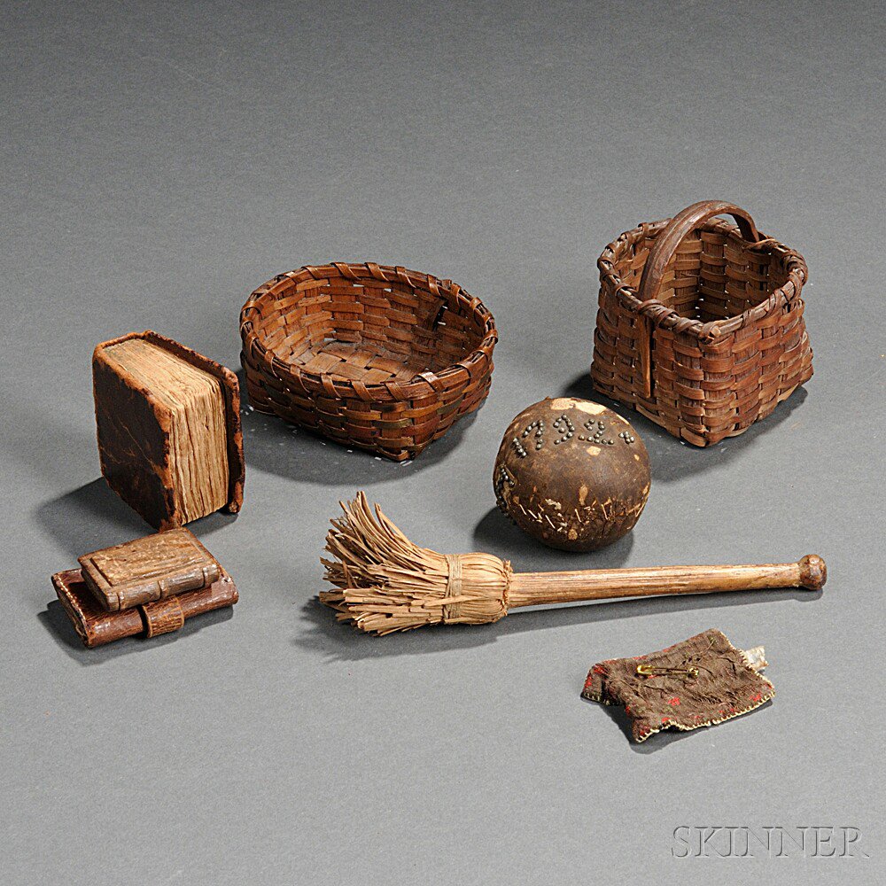 Appraisal: Eight Miniature Items probably New England late th early th