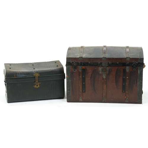 Appraisal: Two late Victorian cabin trunks More Information Condition evident from