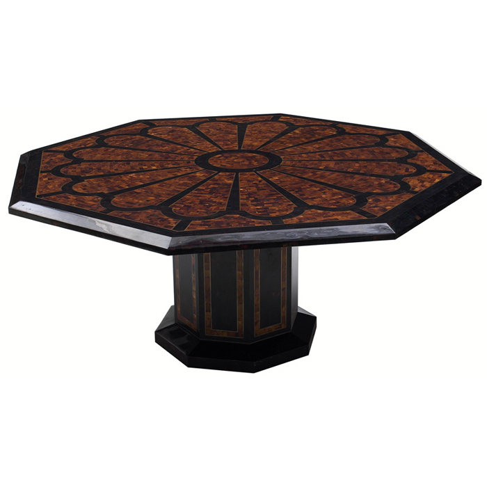 Appraisal: Maitland-Smith dining table USA horn tiles over wood octagonal top