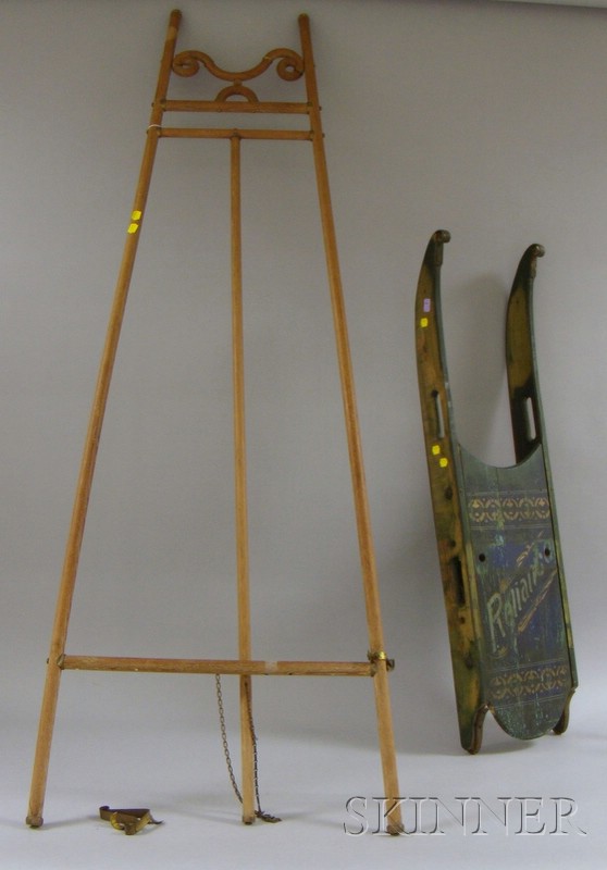 Appraisal: Painted and Stencil Decorated Reliance Wood and Iron Child's Sled