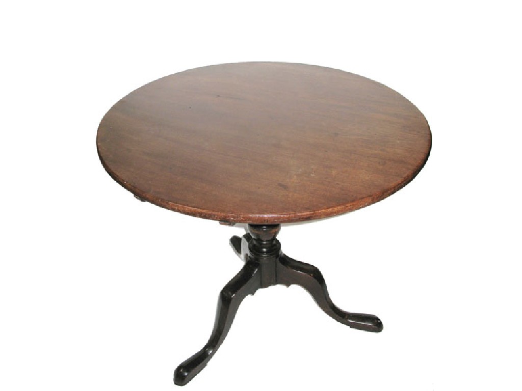 Appraisal: A GEORGE III MAHOGANY TIP-TOP OCCASIONAL TABLE the circular one