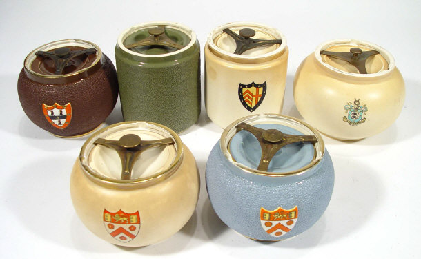 Appraisal: Six Carltonware pottery tobacco jars and covers five hand enamelled