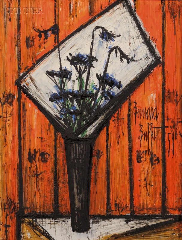 Appraisal: Bernard Buffet French - Flowers alternatively titled Fleur dans un