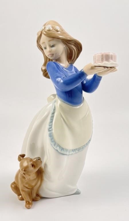 Appraisal: Nao Lladro gloss porcelain figurine of a young girl holding