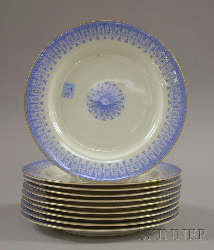 Appraisal: Set of Ten Royal Worcester Gilt Blue and White Transfer