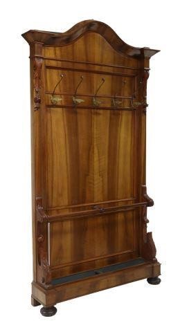 Appraisal: Louis Philippe period walnut hall tree th c having molded