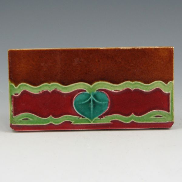 Appraisal: Two tiles including a green contemporary tile and an Art