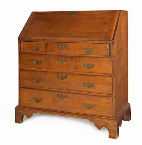 Appraisal: Massachusetts Queen Anne cherry slant front desk ca with a