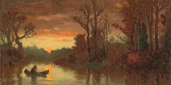 Appraisal: CRANCH CHRISTOPHER PEARSE American - Sunset on the River oil