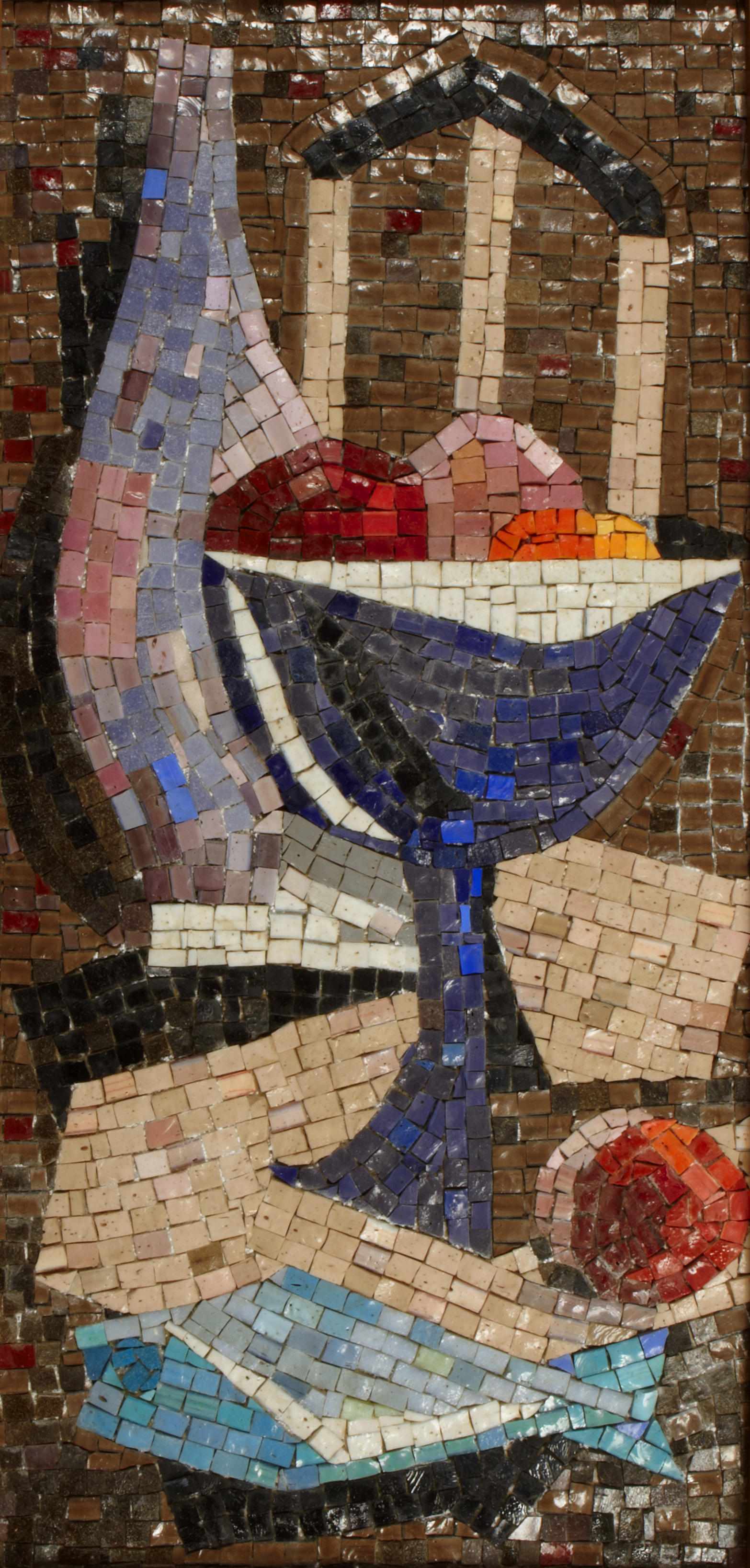 Appraisal: A Bette Campbell glass mosaic still life 'sheight in width