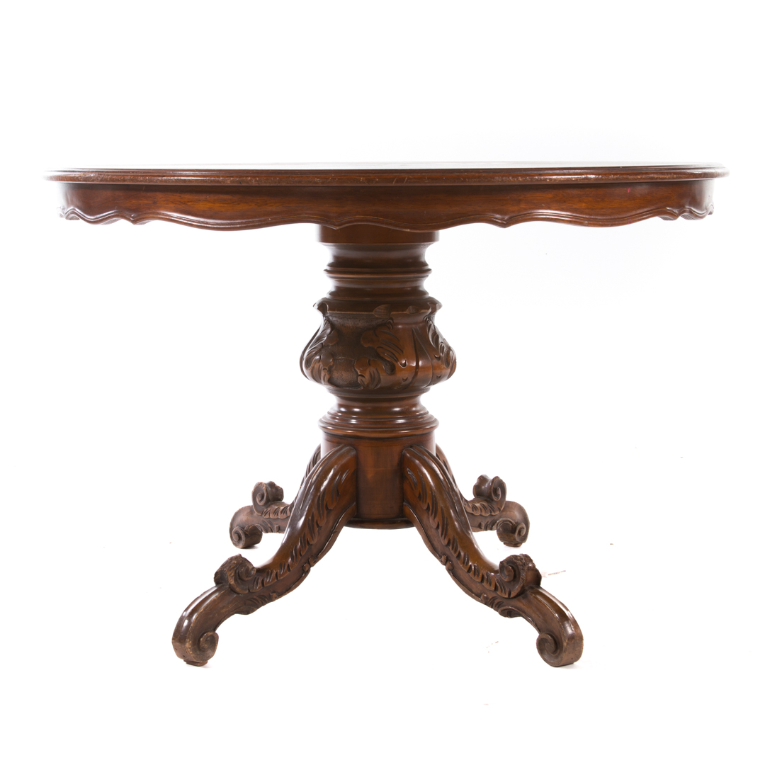 Appraisal: Victorian Rococo Revival style walnut center table late th century