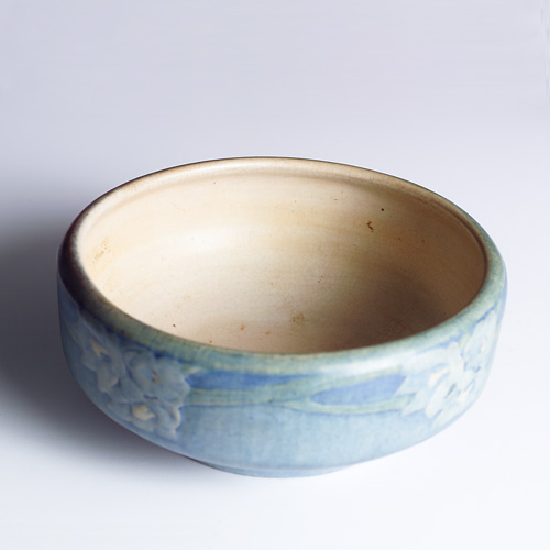 Appraisal: NEWCOMB COLLEGE Transitional low bowl carved by Sadie Irvine with