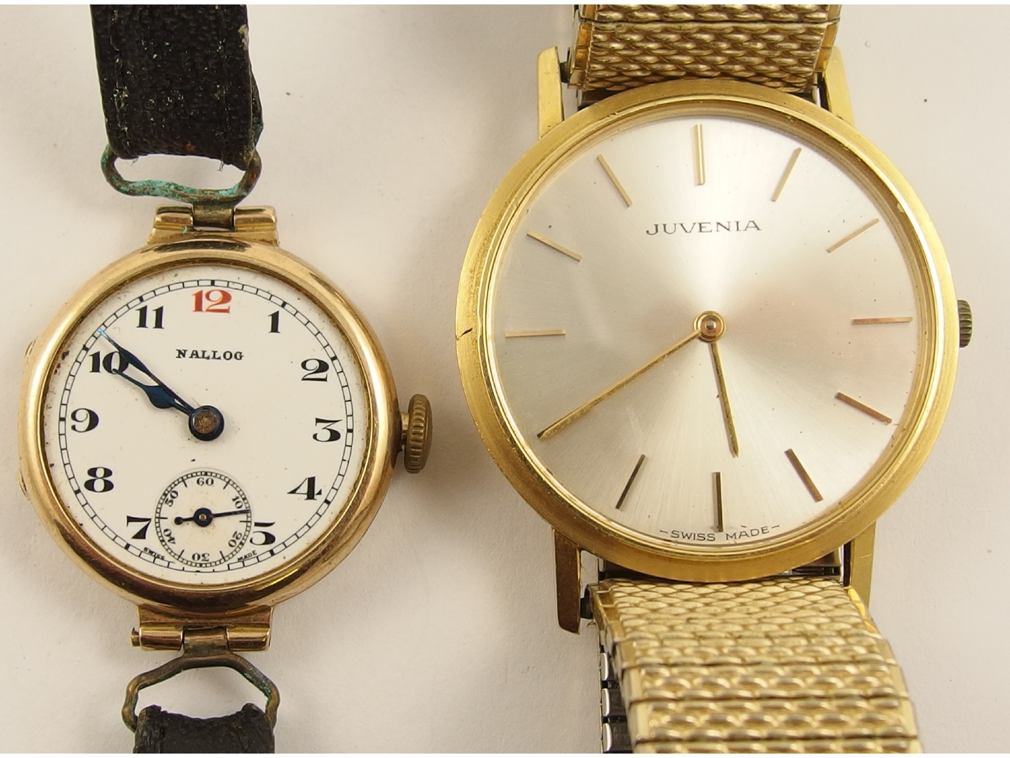 Appraisal: An ct cased Juvenia watch and a ct cased Nalog