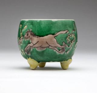 Appraisal: A Chinese sancai glazed porcelain bowl Mid-late th century of