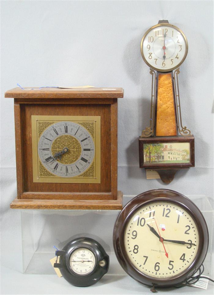 Appraisal: Sangamo Tachograph electric banjo GE electric office quartz mantle clock