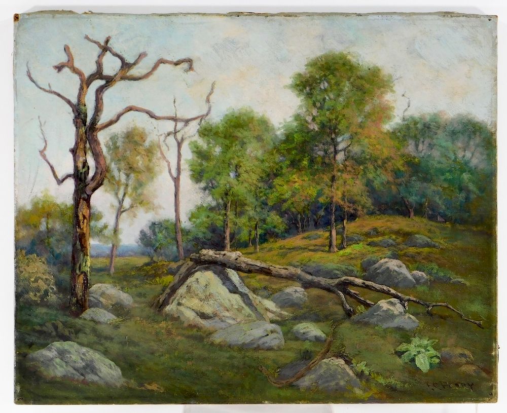 Appraisal: Frank C Perry Summer Wooded Landscape Painting Frank Chester Perry