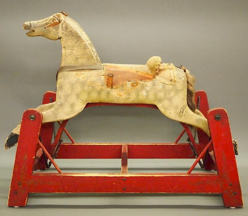 Appraisal: Child's glider horse A circa American child's swinging glider horse