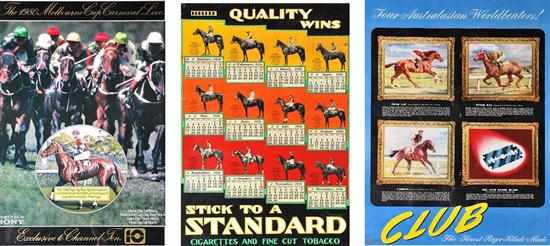 Appraisal: THREE RACING RELATED POSTERS including Standard cigarettes and fine cut