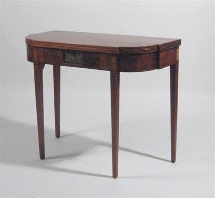 Appraisal: Federal mahogany card table early th century Rectangular with ovolo