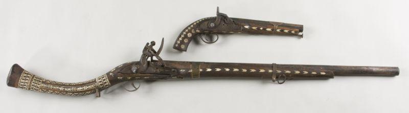 Appraisal: Near Eastern Jezail and Matching Pistol th century both weapons