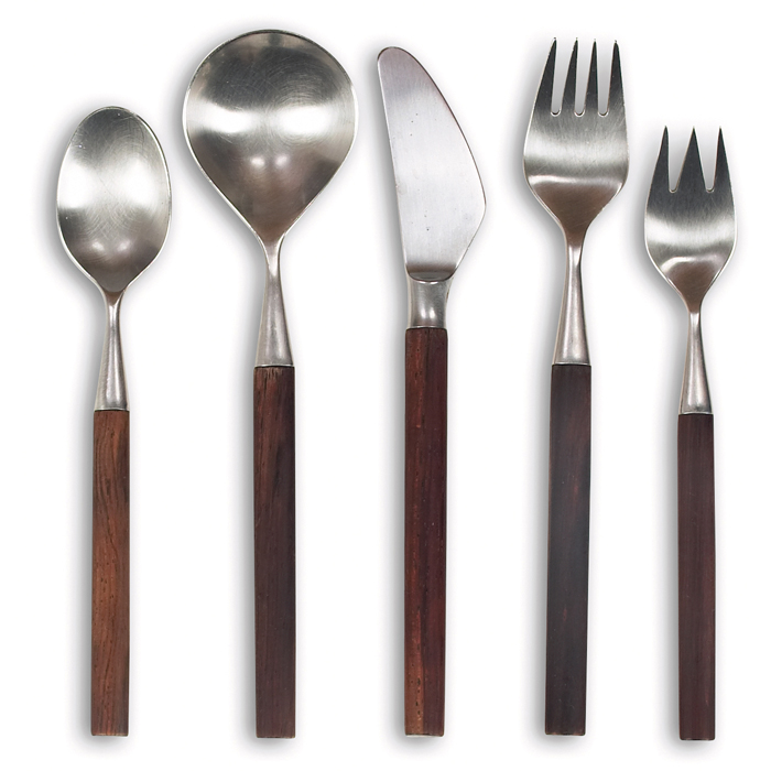 Appraisal: Lauffer flatware Norway stainless steel with Palisander rosewood handles pieces