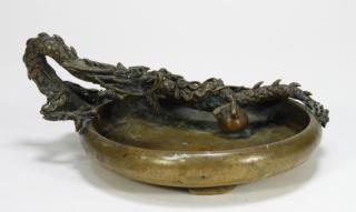 Appraisal: Japanese Edo Meiji Bronze Dragon Brush Washer JAPAN EDO MEIJI