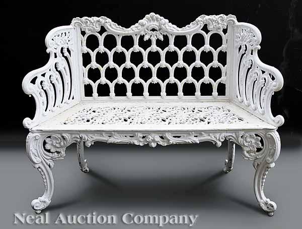 Appraisal: An Antique American Rococo-Style Cast Iron Bench late th c